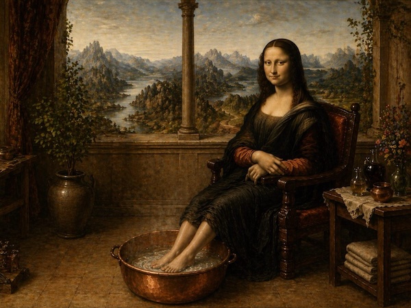 Mona Lisa completed with an expanded view not known to the general public