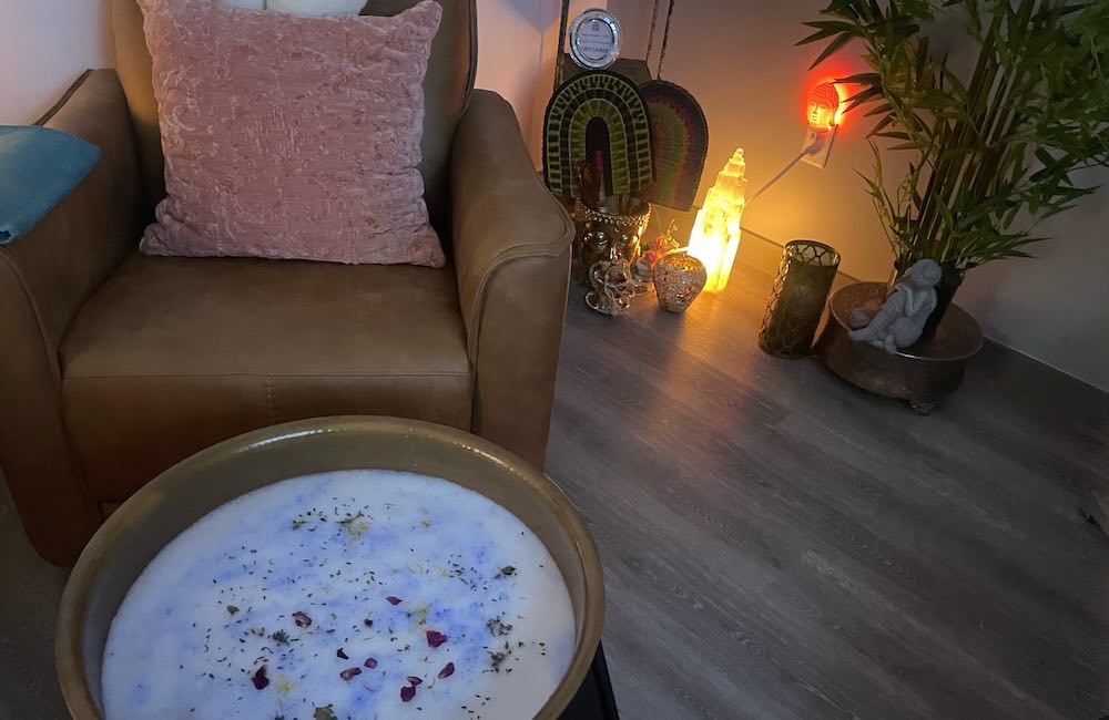 a comfy chair and a remarkable foot soak awaits you