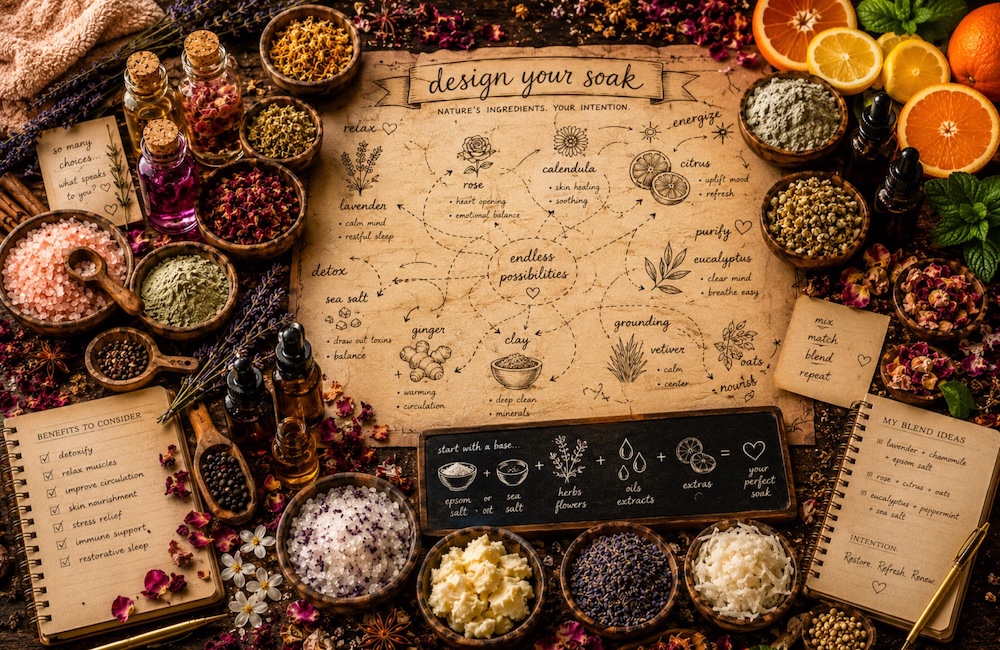 Design your very own foot soak ingredients for an amazing, one-of-a-kind experience at Temple Foot Sanctuary