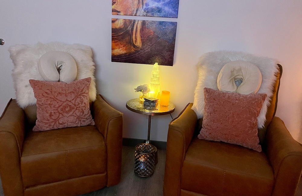 A comfy chair awaiting you for a Temple Foot Sanctuary foot soak