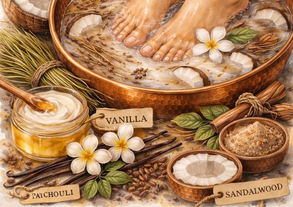The Temple Soak, a calm, sensual and indlugent foot soak that melts away stress and nourishes dry skin
